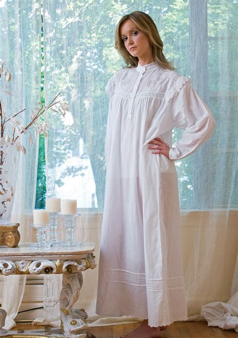 vintage style nightdress|romantic old fashioned nightgown.